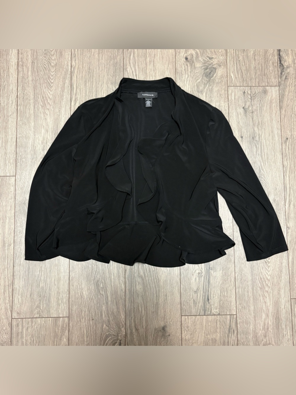 Black ruffle cardigan